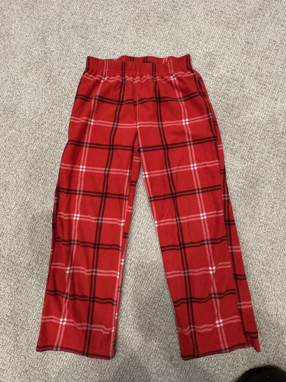 Wondershop Kids Holiday Classic Plaid Fleece Pajama Pants Red Black XL 14